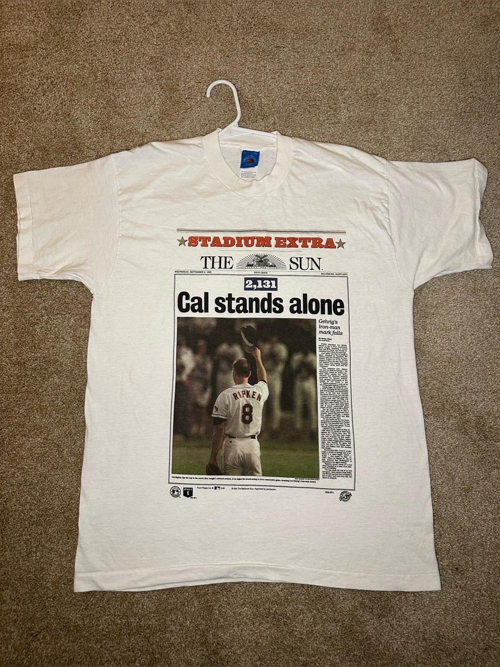 Fruit of the Loom White 'Cal Stands Alone' Vintage Stadium Extra Graphic Tee